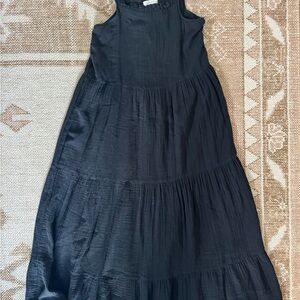 ANINE BING Black Tiered Maxi Dress – 100% Cotton – Size M